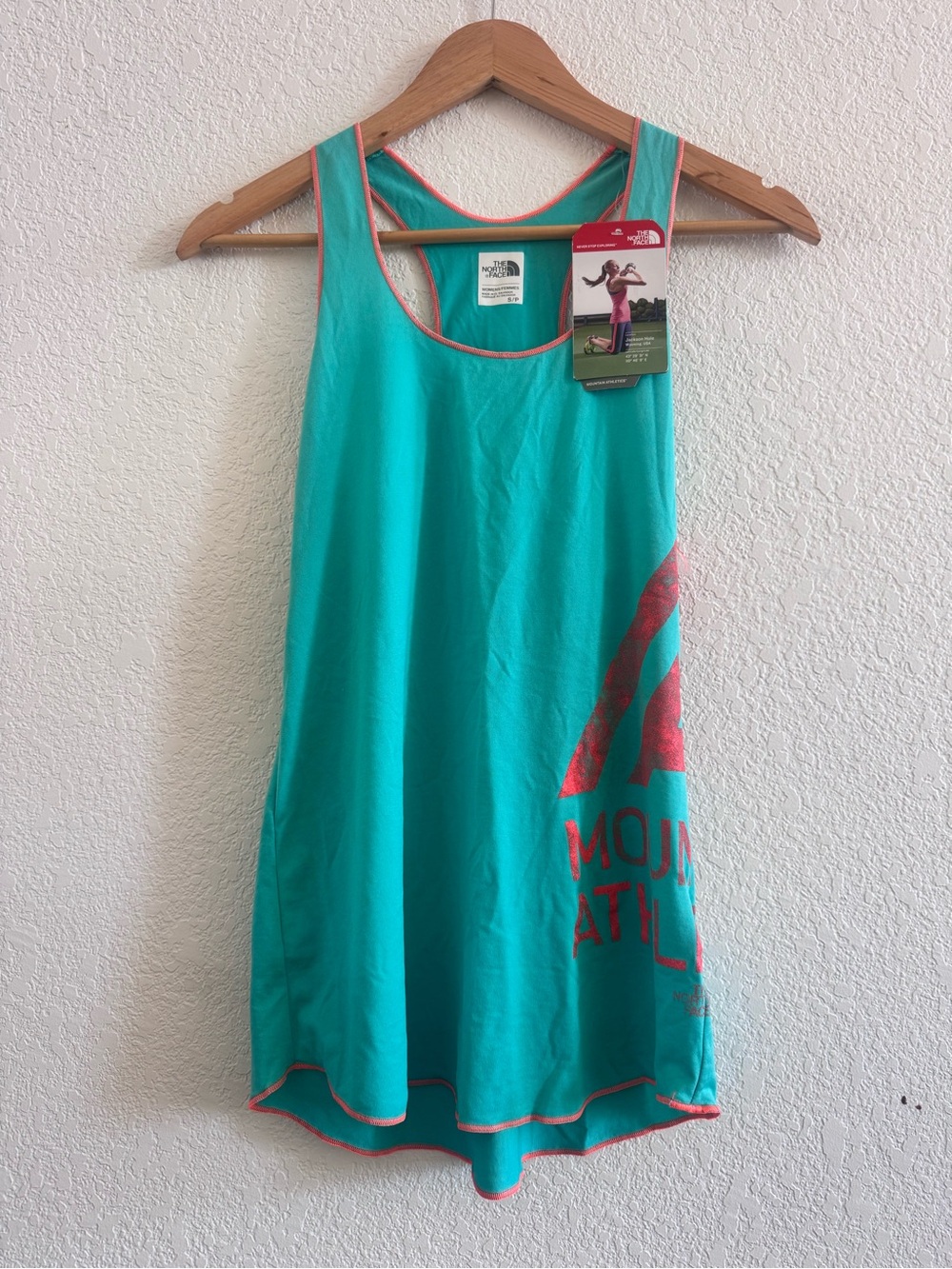 NWT The North Face Women’s Teal Tank with Coral Accents